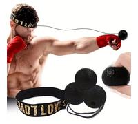 1 pièce Balle de vitesse de boxe montée sur la tête, Balle de vitesse de coordination d'entraînement au combat, Balle de réaction de rebond pour sports pour adultes, Améliorez vos compétences en boxe,