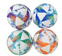 1 pièce Ballon de football texturé dégradé multicolore, en cuir PU de haute qualité, artisanat sans couture thermo-pressé, haute élasticité, sensation de pied confortable, convient aux matchs et entra