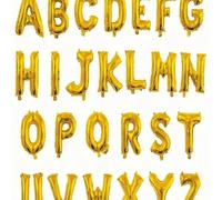 1 pièce Ballon en forme de lettre or de grande taille 16 pouces, grand ballon en mylar gonflable à l'hélium pour mariage, anniversaire, célébration, décoration. Alphabet argent, Noël L,M,S,H,A,T,O,X,B
