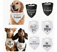 1 pièce Bandana pour animaux de compagnie, Foulards triangulaires pour chiens et chats, Designs : Mes humains se marient, Grand frère, Elle a dit oui, Testeur de nourriture pour bébé, Convient pour le