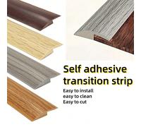 1 pièce Bande de transition autoadhésive durable en PVC, design grain de bois, convient pour les bords de tapis et de sols durs, garniture décorative, bords flexibles, s'adapte aux plinthes de tapis, 