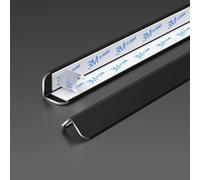 1 Pièce Bande De Transition Sol, Bande Décorative en L en Aluminium, pour Seuils, Séparateurs De Sol Et Bandes De Bordure De Tapis(Black,1.5cm)