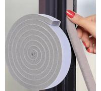 1 pièce Bande d'étanchéité PUR de 2 m, ruban adhésif gris simple pour l'étanchéité des côtés de cadres de fenêtres/portes, anti-bruit, anti-poussière, anti-vent, mousse éponge, autocollants, stickers