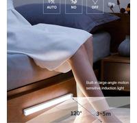 1 pièce Bande lumineuse à détecteur de mouvement intelligent LED de 10 cm/20 cm/30 cm/50 cm, éclairage de placard blanc chaud/blanc rechargeable par USB, installation magnétique, éclairage à détecteur