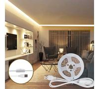 1 pièce Bande lumineuse LED 100-2000cm/39,37-787,4 pouces, bande lumineuse flexible blanc chaud 2835, interrupteur à bouton 501, alimentée par USB pour la décoration de la maison, fête, anniversaire, 