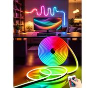 1 pièce Bande lumineuse LED néon RVB avec télécommande 24 touches - Gradable, matériau en silicone flexible, convient pour les enseignes, la chambre, la salle de jeux et la décoration de fête 1 m,2 m,