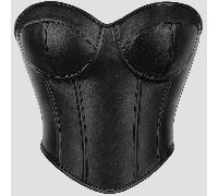 1 pièce Bandeau bustier en cuir PU noir avec bonnets, top corset gainant, tenue de soirée amincissante, top corset de costume d'Halloween pour femme, jeu de rôle L,M,S,XL,XS,XXLPolyuréthane