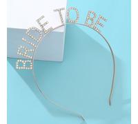 1 pièce Bandeau en alliage premium avec strass "MARIÉE À ÊTRE", accessoire de robe de mariée, décoration pour enterrement de vie de jeune fille Taille Unique,Argent 5,[Or]1Alliage de zinc