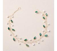 1 pièce Bandeau fait main pour femmes avec décoration de perles blanches & strass, convient pour le port quotidien & les fêtes, élégant et royal Taille UniqueGéométriqueABS