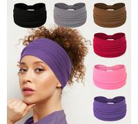 1 pièce Bandeau large extensible avec nœud pour femmes, accessoire de cheveux de couleur unie pour la mode de tous les jours, décontracté, salle de sport, automne hiver. Accessoires de cheveux pour fe