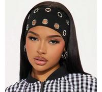 1 pièce Bandeau mode punk, bandeau élastique doux et antidérapant de style gothique pour la plage/les vacances, bandeau de yoga et de sport extensible, polyvalent pour le port quotidien. Bandanas, acc