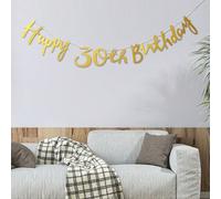 1 pièce Banderole dorée scintillante Joyeux 30e anniversaire, Noël Taille UniquePapetier