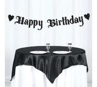 1 pièce Bannière d'anniversaire gothique noire pailletée en vieille anglaise "Joyeux anniversaire" pour l'anniversaire gothique/Emo/Fête/Fête entre amis/Décoration d'anniversaire 20e, 30e, 40e Taille 