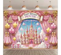 1 pièce Bannière de fond de château de princesse rose de rêve - Idéal pour les photos de fête d'anniversaire, la décoration de table de gâteau, les célébrations et les décorations de fête de jardin in