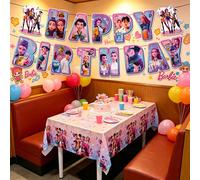 1 pièce Bannière de lettrage thème Idole K-POP pour anniversaire, Drapeau suspendu Joyeux anniversaire en caractères complets, Décoration murale de fête Fanion Taille Unique,autocollantPapetier