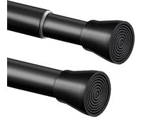 1 pièce Barre de rideau de douche à serrer en acier inoxydable sans perçage Réglable Barre de rideau de douche sans perçage pour armoire, salle de bain, balcon, rideau de douche 190-360 cm Ø32 mm Noir