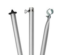 1 pièce - Barre de tente en aluminium - Avec pied et pince - télescopique de 210 à 290 cm - Ø 28 à 25 mm - 3 pièces de rechange légèrement stables pour tente, auvent, camping, barre télescopique