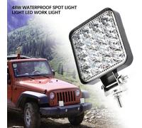 1 pièce Barre lumineuse LED de voiture 48W Worklight MINI 16SMD, lampe de travail ronde ou carrée 12V pour brouillard de voiture, hors-route pour ATV SUV, projecteur Aluminium