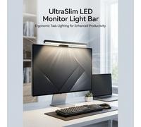 1 pièce Barre lumineuse pour moniteur d'ordinateur 50 cm/30 cm, noir/blanc, lampe à pince pour écran, bande lumineuse LED pour étude, lecture et zone de travail, lampe d'affichage à gradation et minut