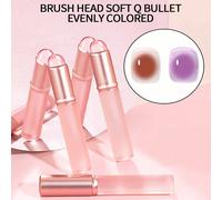 1 pièce Bâton de teinture rose transparent à halo, bâton de teinture à halo en silicone pour art des ongles, bâton de teinture à halo gel dégradé, brosse à ongles multifonction réutilisable portable,