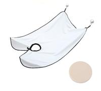 1 pièce bavoir de rasage blanc cape de rasage salon de soins blouse pour hommes coupe de cheveux tablier de rasage avec 2 ventouses et 1 bouffée de poussière
