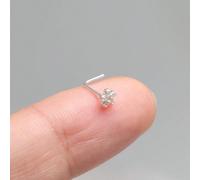 1 pièce Bijou de piercing de nez en fleur de zircone en argent sterling 925 Argent sterling 925