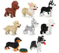 1 pièce Bloc de construction de dessin animé Animal Chien Teckel/Husky/Schnauzer/Chow Chow/Bouledogue/Caniche/Golden Retriever/Doberman/Limier Série Compagnon de chien de compagnie Puzzle 3D DIY Créat