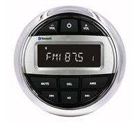 1 pièce Bluetooth Marine Stéréo Bateau Radio Étanche FM AM Digital Media Audio Player Noir pour Yacht Gauge ATV UTV Chariot Moto