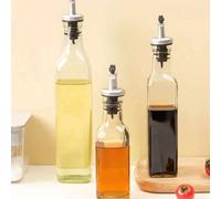 1 pièce Bocal à condiments carré en verre, distributeur d'huile et de vinaigre 150 ml,250 ml,500 ml,Cuillère à assaisonnement 1 pièceVerre