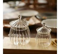 1 pièce Bocal à sucre carré transparent de style européen en verre, convient comme récipient de rangement pour les feuilles de thé créatives, les grains de café et les fruits secs. Ramadan petit,grand