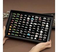 1 pièce Boîte à bijoux avec 36/100 trous, boîte d'affichage, boîte de rangement transparente et anti-poussière avec couvercle 1pc noir 36 emplacements,1pc noir 100 emplacementsPolychlorures de vinyle