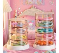 1 pièce Boîte à bijoux rotative à 3/4/5 étages, organisateur de bureau transparent multicouche créatif pour accessoires, bijoux, bibelots, décoration de bureau 3 couches,5e étage,4 couchesPolypropylèn