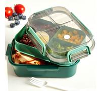 1 pièce Boîte à lunch à 2 compartiments, boîte à lunch scolaire avec fourchette et cuillère, boîte à repas pour femmes et hommes, étudiants, set d'ustensiles, boîte à bentō, micro-ondable, boîte à rep