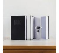 1 pièce Boîte à monnaie noire/bleue/rouge/dorée/argentée avec serrure oîte de rangement secrète déguisée en dictionnaire anglais, boîte d'épargne pour bijoux, passeport et autres objets de val