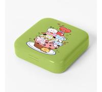 1 Pièce Boîte à pilules à 2 compartiments, Mignon Cute Cartoon Kpop Motif Piluliers Portables Pour Voyage,Boîte de Stockage de Pilules,Boite Pilulier Push-pull, Voyage En Forme Travel Pill Case,vert