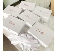 1 pièce Boîte à souvenirs personnalisée avec nom & rôle, boîte cadeau de luxe blanche/noire/rose, proposition de demoiselle d'honneur pour enterrement de vie de jeune fille avec ruban, cadeau unique p