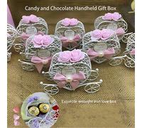 1 pièce Boîte cadeau bonbon en forme de carrosse. Boîte de faveur pour fête, boîte compagne de mariage, boîte cadeau de décoration de vacances, boîte cadeau rose amour. Convient pour la décoration de 