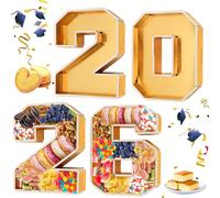 1 pièce Boîte de décoration de gâteau en bonbon en forme de chiffre, boîte de ballon de chiffre d'anniversaire, mosaïque de chiffres, convient pour la décoration de table d'anniversaire, l'arrangement