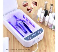 1 pièce Boîte de désinfection et d'aromathérapie multifonctionnelle blanche, désinfection UV, convient pour les outils de salon de manucure, les pinces à épiler, les ciseaux de tatouage, les bijoux, l
