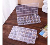 1 pièce Boîte de rangement en plastique transparent avec 10/12/15/24/28 compartiments fixes, boîte de rangement multifonctionnelle pour boucles d'oreilles, bagues, bijoux, fournitures pour nail art, o