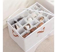 1 pièce Boîte de rangement pour chaussures sous le lit avec grille de 12/16/20 compartiments en tissu visible, organisateur de chaussures pour baskets et sandales, convient pour l'organisation de la m