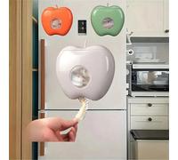 1 pièce Boîte distributrice de film alimentaire en forme de belle pomme, bonnet de douche, sac d'emballage, boîte de rangement, sans perçage requis avec pièce de suspension adhésive, montage mural, am