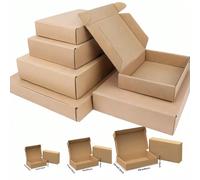 1 pièce Boîtes d'expédition en papier kraft de tailles multiples, boîtes d'expédition en carton ondulé robustes, idéales pour l'emballage et l'expédition, parfaites pour les propriétaires de petites e
