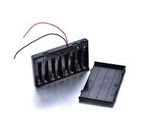 1 pièce Boîtier pour piles AA/AAA avec couvercle, 5 tailles, interrupteur marche/arrêt, boîte de rangement pour piles en plastique avec commutateur et fils (8 emplacements)