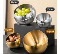 1 pièce Bol à bouche inclinée en acier inoxydable, plateau métallique pour servir les noix, les desserts, les condiments et les collations, assiette à dîner anti-rouille, bocal et plat à condiments fa
