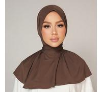 1 pièce Bonnet hijab, femmes Moyen-Orient arabe Dubaï couleur unie classique minimaliste décontracté élégant humble modal soie doux respirant confortable large bord 2-en-1 foulard turban bonnet hijab,