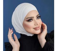1 pièce Bonnet hijab, femmes Moyen-Orient arabe Dubaï Turquie couleur unie style classique minimaliste décontracté élégant humble en modal doux et soyeux respirant confortable avec bord long 2-en-1 fo