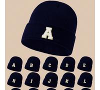 1 pièce Bonnet tricoté pour enfants avec motif de 26 lettres, bonnet de marin chaud pour un port quotidien pour enfants, bébés, garçons et filles de 1 à 15 ans 1-3Y,3-5 ans,5-9 ans,10-15 ansLettresPol