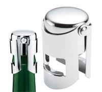 1 Pièce Bouchon Bouteille Champagne, Bouchon de Bouteille de Vin Pétillant - En acier inoxydable - Anti-fuite, Bouchons de Vin, Scellant pour économiseur de Bière, Garde Bulles, 3.8 * 5.5cm (Argent)