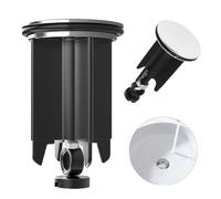 1 Pièce Bouchon de Vidange, Bouchon de Lavabo Réglable, 40mm Bouchon d'Égout Universel, Cuivre + ABS Hauteur Réglable 66-83mm, Convient aux Lavabos Standards ou Vasques (Argenté)